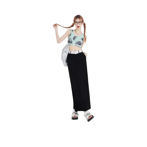 SONGS ALONG Повседневная длинная юбка женская черная