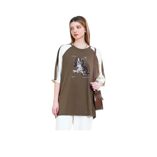 MUGUOGUOMU 2025 Летний реглан-рукав T-рубашка Женская