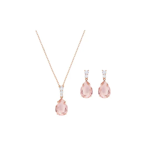 Swarovski Винтаж Искусственный Кристалл Ожерелье Розовое Золото Тон Покрытие Женское