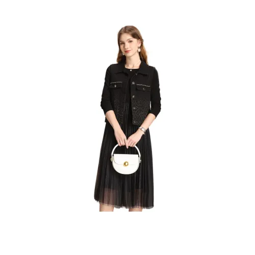 FENHONGMALI Комплект с юбкой Женские Черный