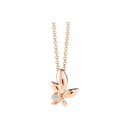 TIFFANY & CO. Подвеска Paloma Picasso® Olive Leaf Розовое Золото 18 Карат С Блестящим Круглым Бриллиантом