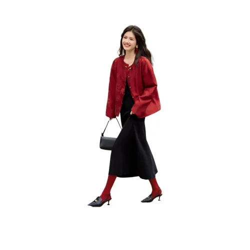 XWI Пуховик Женский Настоящий Красный