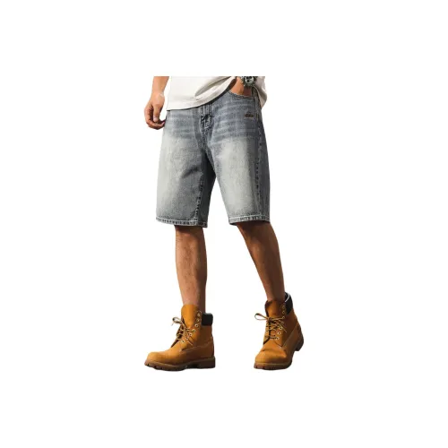 JIELEINUO Blue Men's Denim Shorts JIELEINUO Синий Мужские Джинсовые Шорты