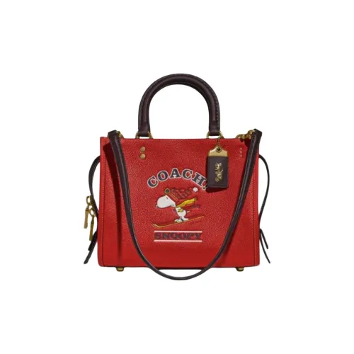 COACH PEANUTS Collaboration Rogue Логотип бренда Сумка через плечо Сумка 25 Женская Красная