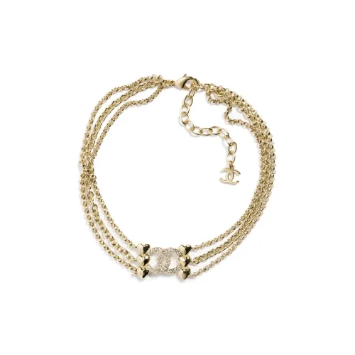 CHANEL Double C Металлические ожерелья Женские Золото
