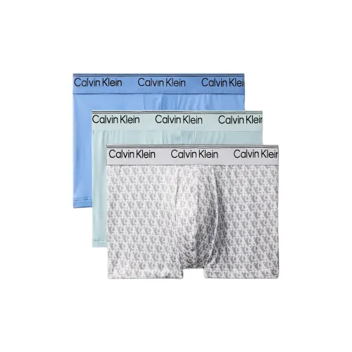 Calvin Klein 3 Pack Glacier/Plush Letter+Ash/Pure Blue Men's Boxers