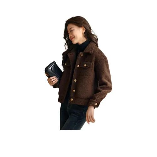 Mo Han Yi Mei Пуховая куртка Женская Кофейного цвета