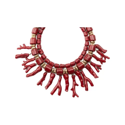 ZARA Смола Ожерелья Женские Красный