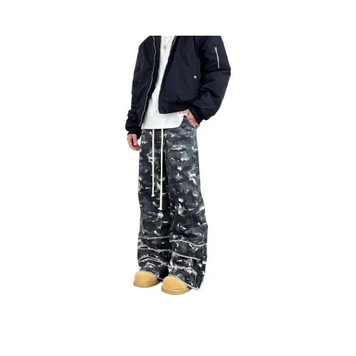 UPWARD LAB Gray Camouflage Unisex Casual Pants UPWARD LAB Серый камуфляж Унисекс Повседневные брюки