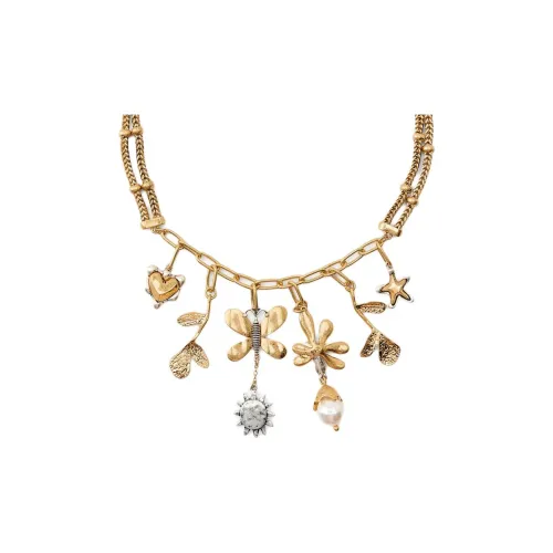 ZARA Металлические ожерелья Женские Золото