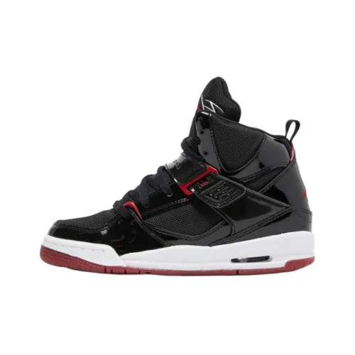 Jordan Flight 45 High Топ Детские Баскетбольные Кроссовки Черные Подростки