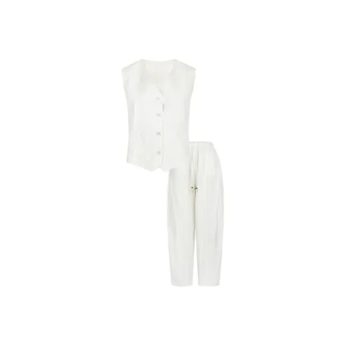 NANING 9 Экрю Женские Повседневные Костюмы