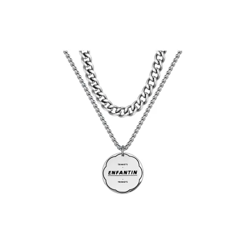 ENFANTIN Титановые стальные ожерелья унисекс серебряные