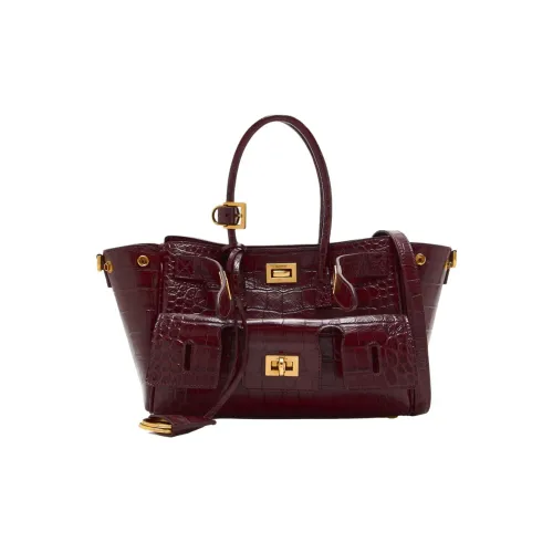 Balenciaga Bel Air Телячья кожа Одно плечо Сумка Мини Женская Бордовый Красный