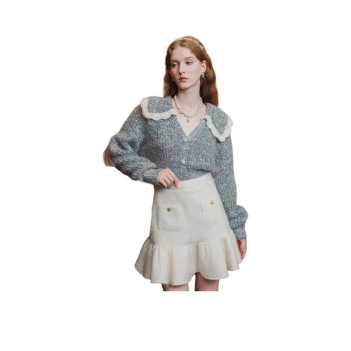 JORYAweekend Повседневные короткие юбки Женские Кремовый Белый