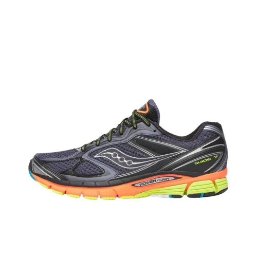 Saucony ProGrid Guide 7 Устойчивые к истиранию Низкие Беговые кроссовки Мужские Черные