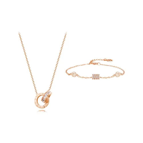 MUYAN Титановая сталь Roman Numbers Маленький круглый подвеска Комплект Женские