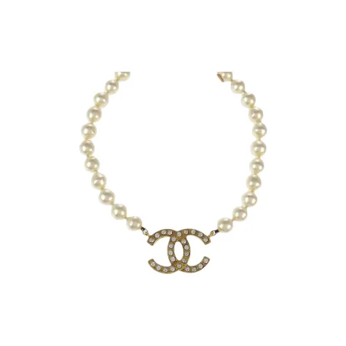CHANEL CC Искусственный жемчуг Ожерелья Женские Золото