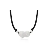 Белый халцедон, агат, китайское благоприятное животное, ожерелье