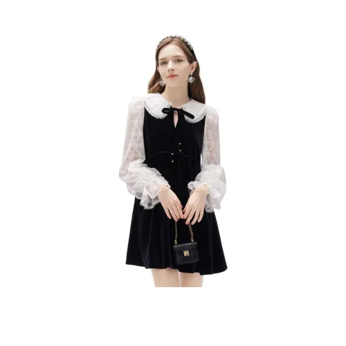 JORYAweekend Длинное платье с длинными рукавами женское черное