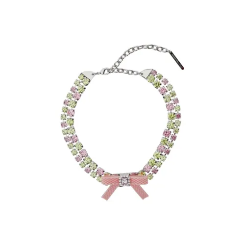 YVMIN x SHUSHU TONG Металл Серебряный Драгоценный камень Ожерелья Женские Розовый