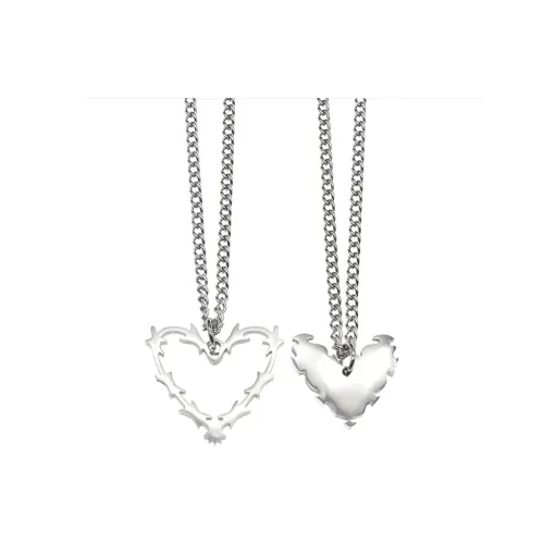 Kelanxi Титановые стальные ожерелья унисекс серебряные