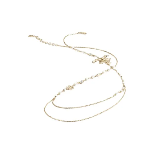 CHANEL 24B Металл Искусственный жемчуг Ожерелья Женские Золото