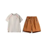 Хаки топ + кофейные шорты