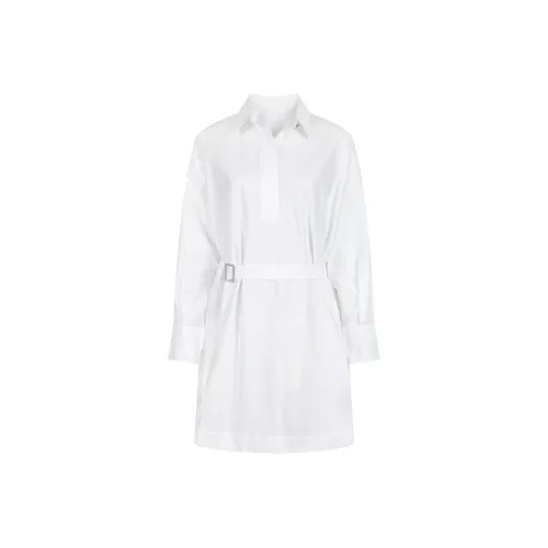 NANING9 Длинное платье с длинными рукавами женское белое