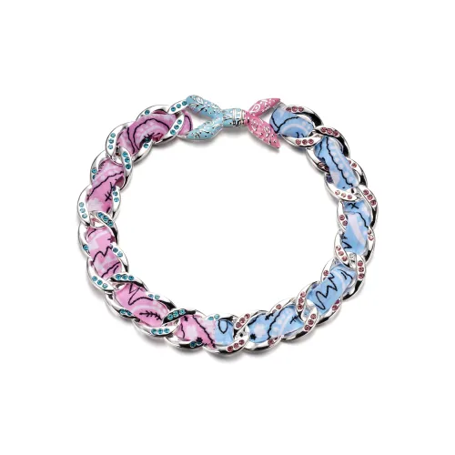 ICEMOBINC Циркон Инкрустированный Медный Пэчворк Ожерелья Унисекс Синий Розовый