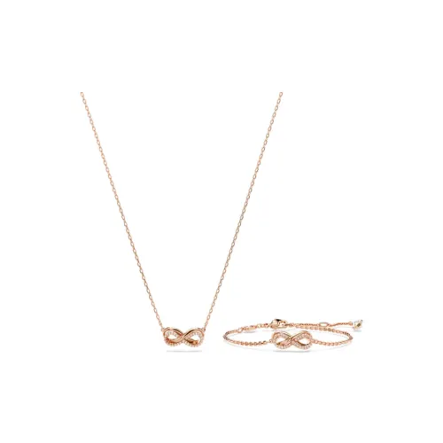 Swarovski Кубический цирконий Искусственный кристалл Ожерелье с покрытием из розового золота Женское Золото