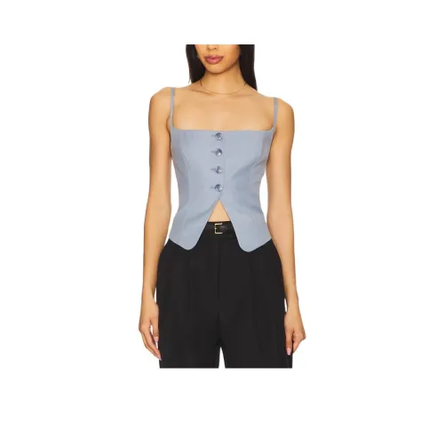 GOOD AMERICAN Топ на бретелях Женский Синий Серый