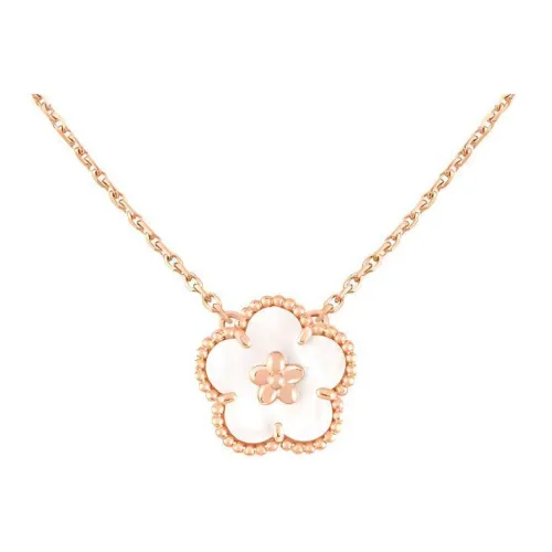 Van Cleef Arpels Матиальная жемчужная раковина 18К золото Ожерелье Женское Розовое золото