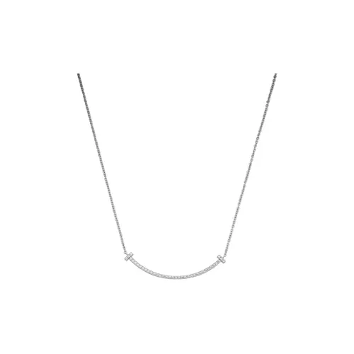TIFFANY CO. T Series 18К Белое золото Ожерелье Женское Серебро