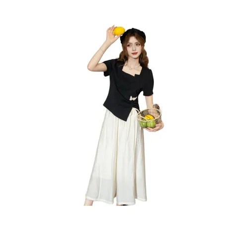 FAWENXIANGZI Летний Повседневный Комплект Свободного кроя Женский