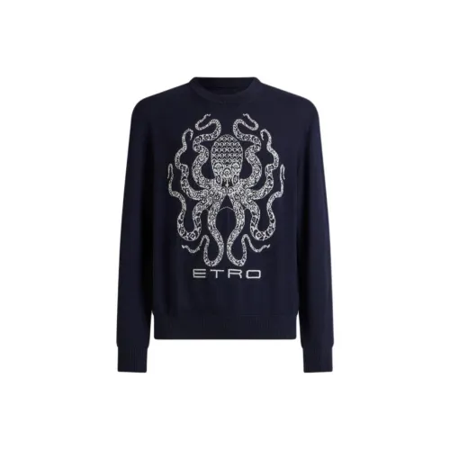 ETRO Морской синий Мужские свитеры