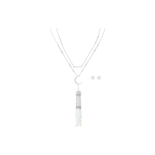 Swarovski Кристальные Ожерелья Белый, Золотой Покрытый Женские