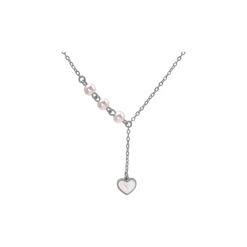 CARAT'S DIARY Shell Pearl Enamel Oil Drop Keychain Necklace Women's