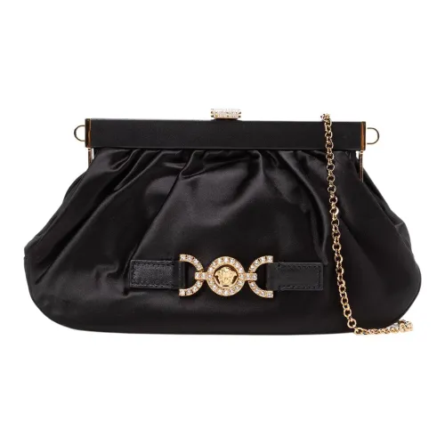 VERSACE Medusa Вискоза и Шелк Одно Плечо Клатч Женский Черный