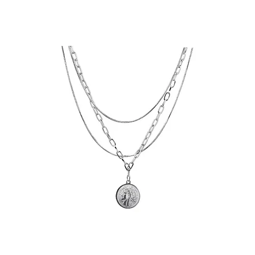 AKAK Ожерелья Унисекс Серебристо-белый