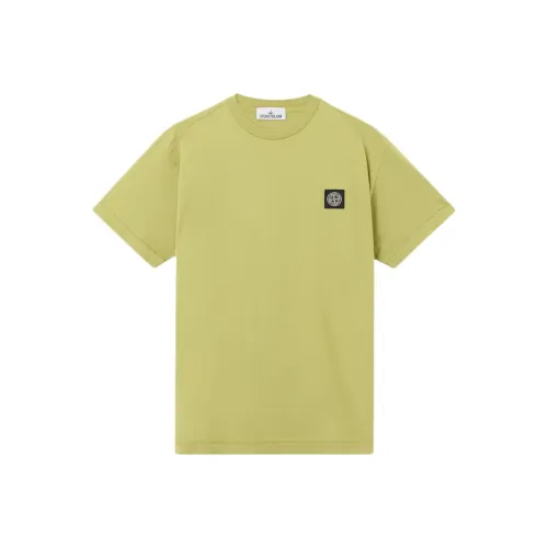 STONE ISLAND Рубашка Мужская Желто-Зеленая