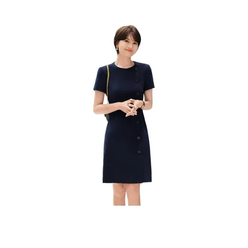 ONE SHALLOW Короткий рукав Платье Женское Черное