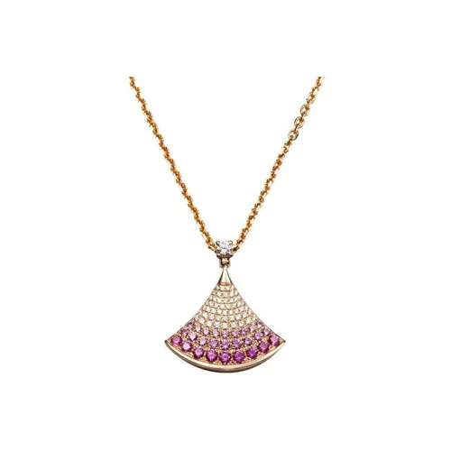 BVLGARI DIVAS' DREAM Серия 18К Розовое золото Стразы Украшенные Драгоценными камнями Ожерелья Унисекс