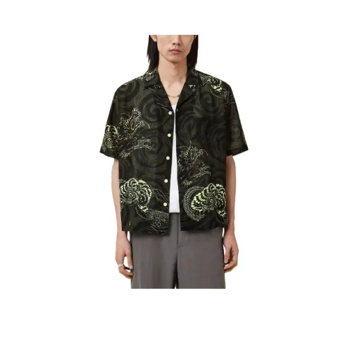 ALLSAINTS Рубашка Мужская Буро-Зеленая