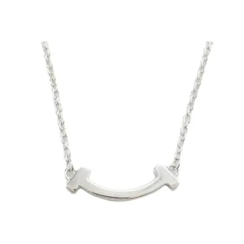 TIFFANY CO. T Series 18К Белое золото Ожерелье Женское Серебро