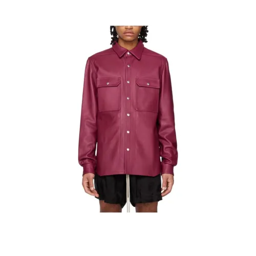 RICK OWENS совместный бренд RO кожаная куртка мужская темно-розовая