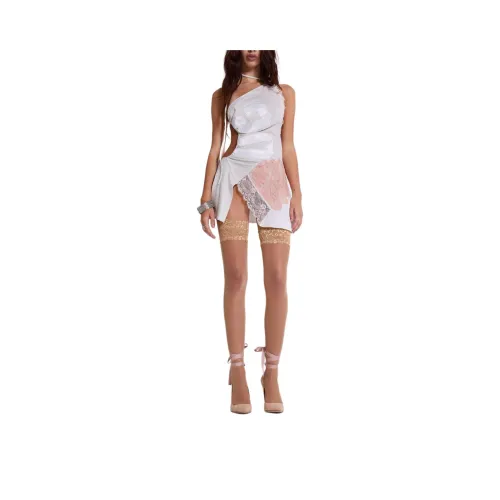 Jaded London Adina Rework Asymmetric Open Back Мини Платье Slip Платье Женское