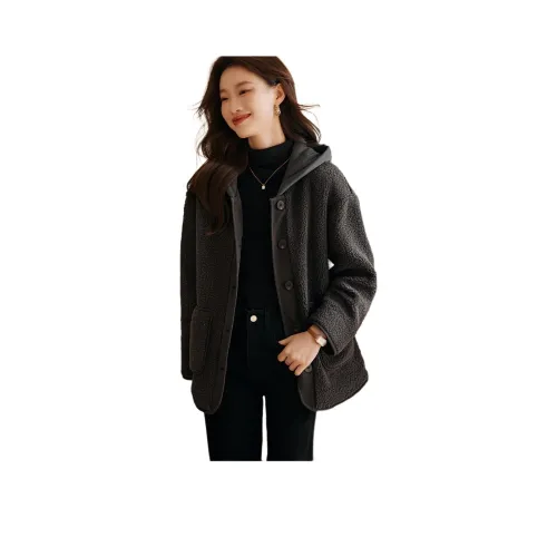 Mo Han Yi Mei Вельвет Feel Куртка Женская Темно-Серый