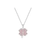 Розовый счастливый клевер, четырехлистное ожерелье