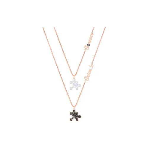 Swarovski NICEST Искусственные Кристальные Ожерелья Розово-Золотые Женские